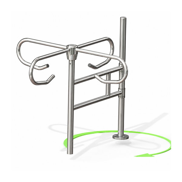 Mechanical Half-Height Turnstile with Guard Rail