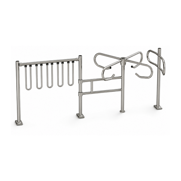 Full Entrance Control System with Turnstile and Rail Barrier