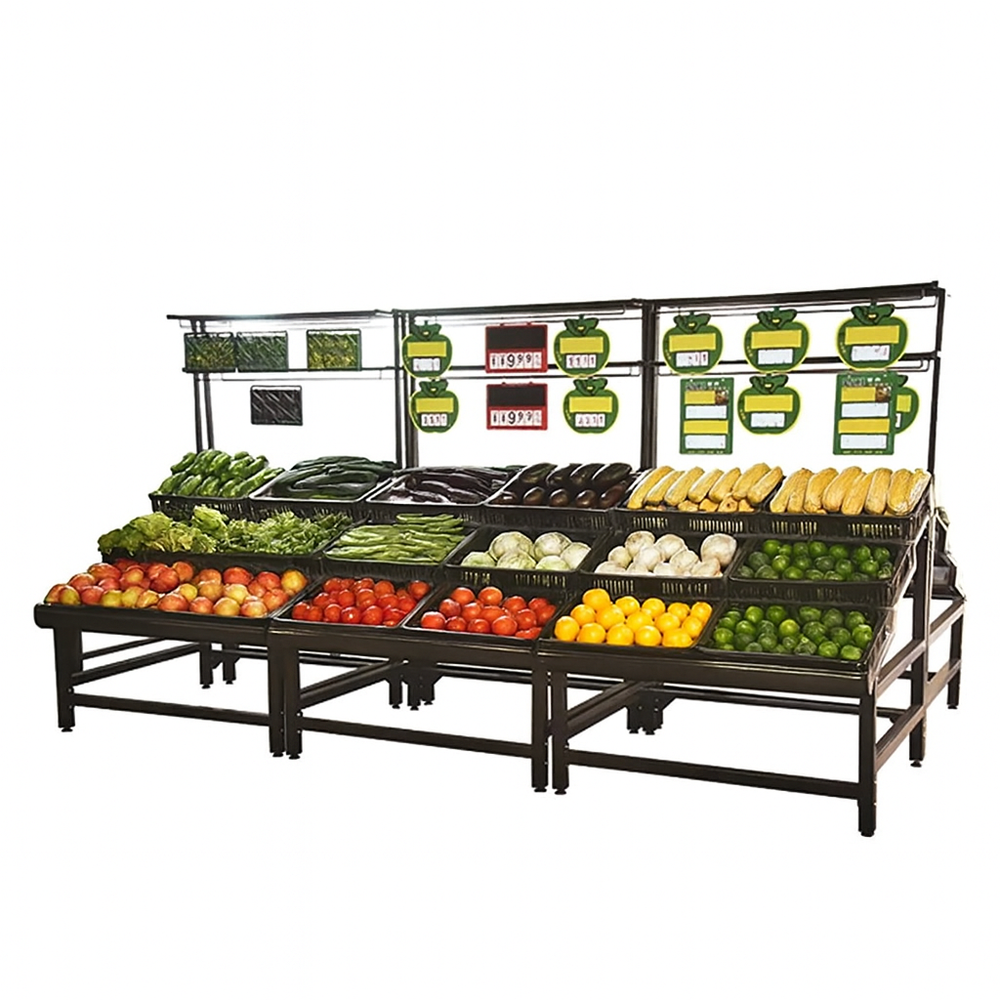 Single Sided Vegetable Rack with Black Baskets YD-V009 | SKU: RCK-YD-V009
