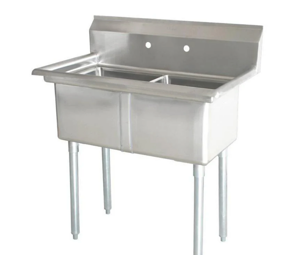 Two Compartment 18''x18'' Sink S-60-2C | SKU: SNK-S-60-2C