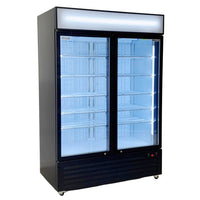 Alaska Line 53" Double Glass Door Freezer 49.4 Cu.Ft. Capacity with Black Frame HIT-800 | SKU: FRZ-HIT-800