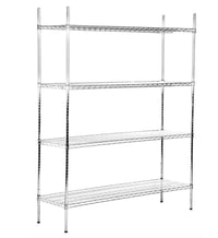 Chrome/Black Epoxy Wire Shelf Kits (72" High, 4 Shelves) - Various Sizes | SKU: SHF-WSK1424B