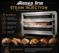 Alaska-Line 66'' Electric Bakery Three Deck Oven with Steam Injection HIT-442 | SKU: OVN-HIT-442