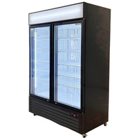 Alaska Line 53" Double Glass Door Freezer 49.4 Cu.Ft. Capacity with Black Frame HIT-800 | SKU: FRZ-HIT-800