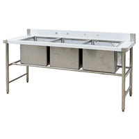 Three Compartment 18''x18'' Sink S-72-3C | SKU: SNK-S-72-3C