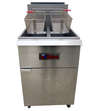Ikon Natural Gas 40 lb. Capacity per Tank Split Tank Fryer - 120,000 BTU, IGF-40/40-2 NG | SKU: FRY-IGF-40-40-2-NG