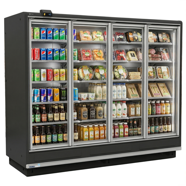 EuroCold 123" Four Glass Door Cooler Remote GDCDR-90-4D | SKU: CLR-GDCDR-90-4D