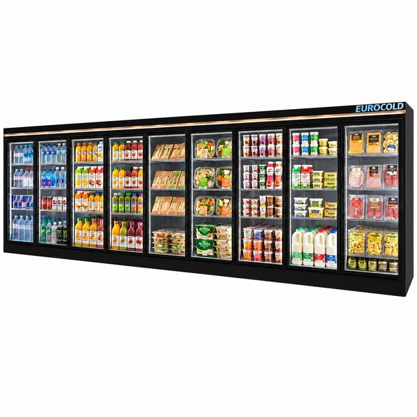EuroCold 9 Glass Door Supermarket Cooler, Remote or Self Contain EUC-9 | SKU: CLR-EUC-9