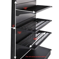 Black Single Side 4 Shelve + 1 Base Gondola, Heavy Duty Gondola Shelve HBR-3066B | SKU: BSS-HBR-3066B