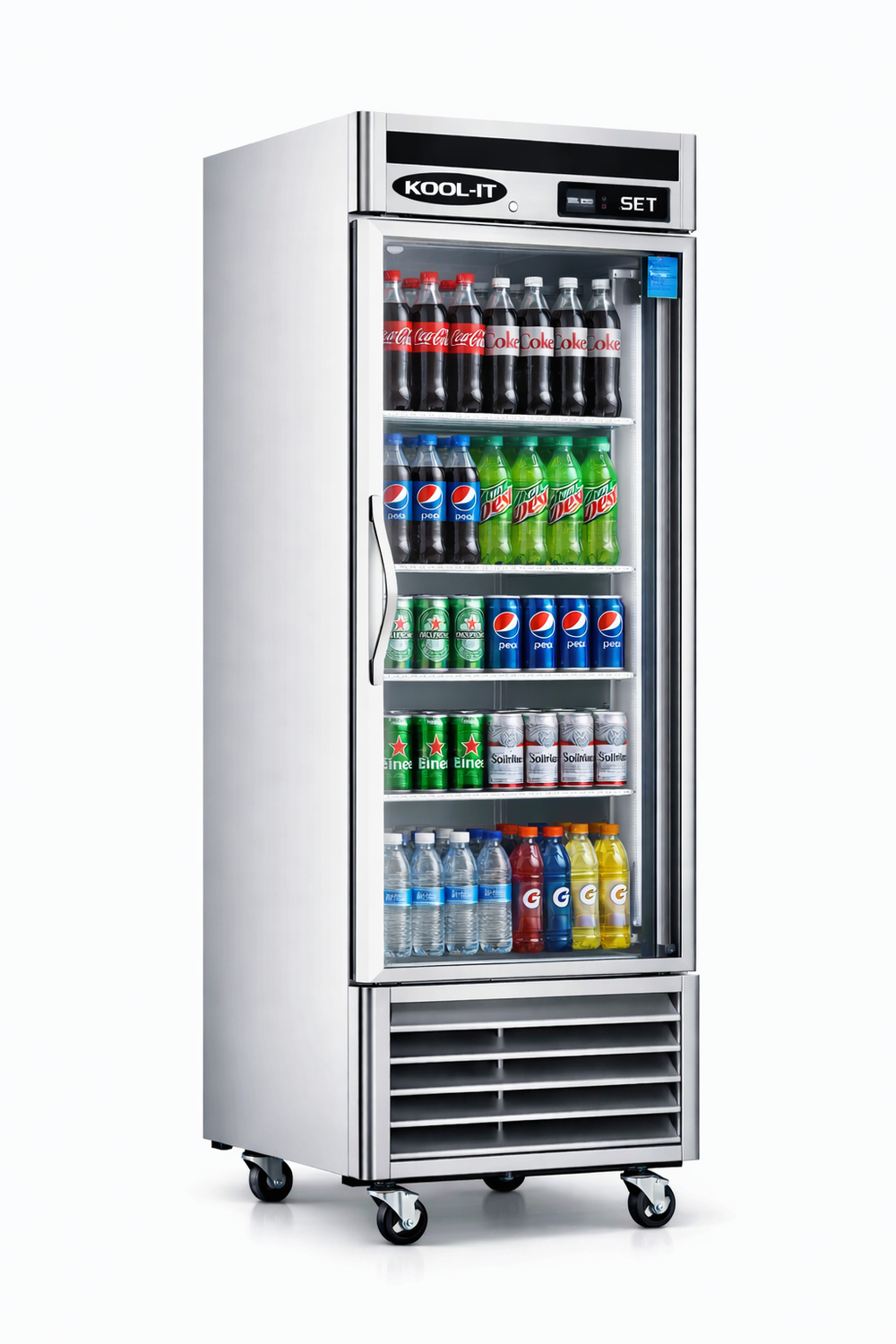 26.8" Kool-It Signature Single Glass Door Display Cooler 18.9 Cu.Ft., KBSR-1G | SKU: CLR-KBSR-1G