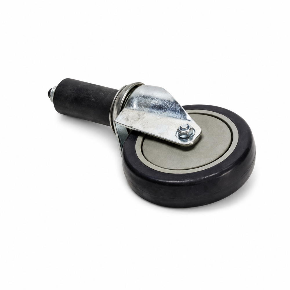 5 in B.B caster, rubber expandable stem for 1.625 in diameter tube, no brake