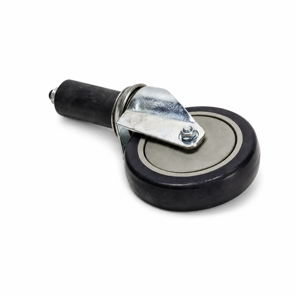 5 in B.B caster, rubber expandable stem for 1.625 in diameter tube, no brake