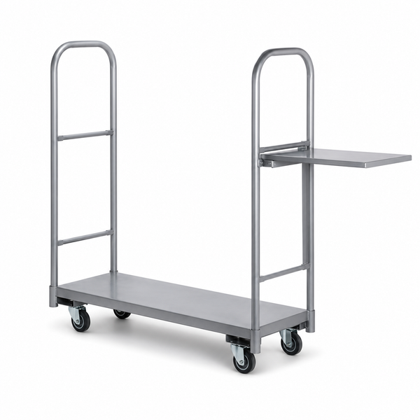 Heavy-duty produce truck U-boat 48(l) x 18(w) x 51(h) with retractable shelf
