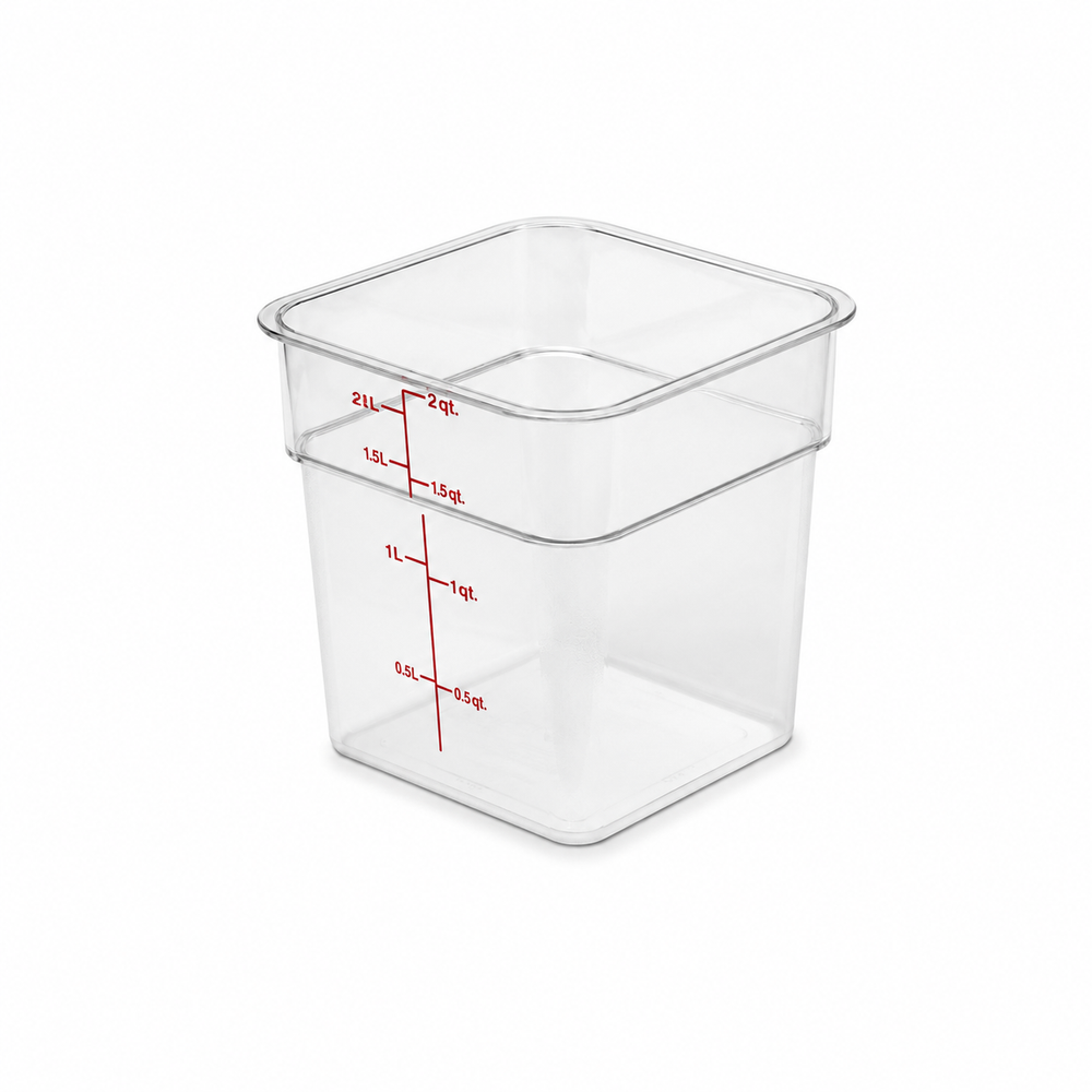 Récipient de stockage carré, alimentaire, en polycarbonate, transparent, 3,8 L