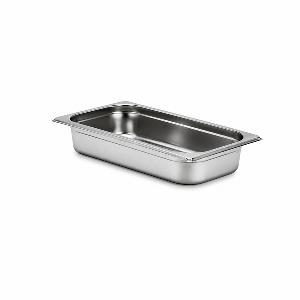 Stainless steel salad pan, 6 x 10 x 2.5 in, 1/4 size