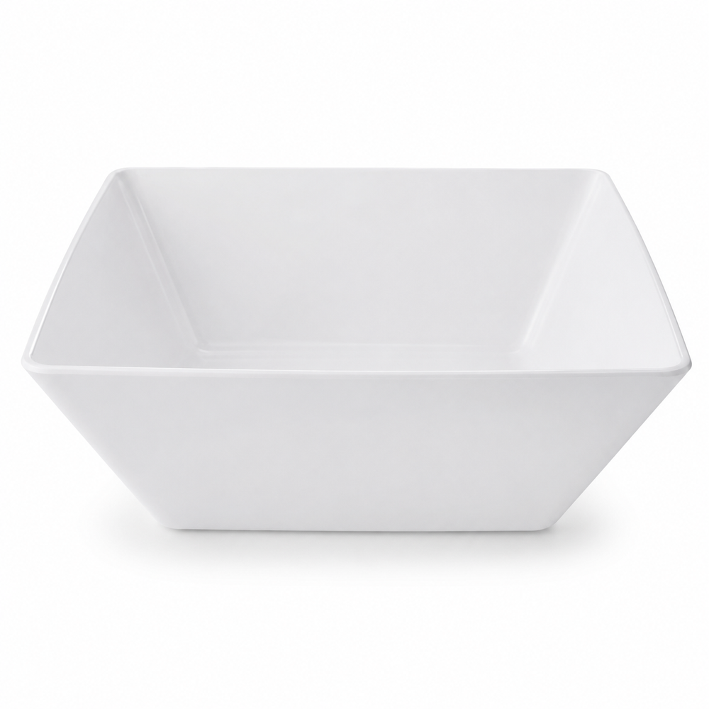 Elite Belize Collection bowl, square, white melamine, 2-1/4 qt, 10 x 10 x 3 in