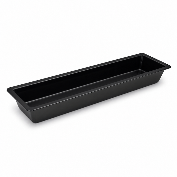 Tray, deli, 6 x 24 x 2 in high, black