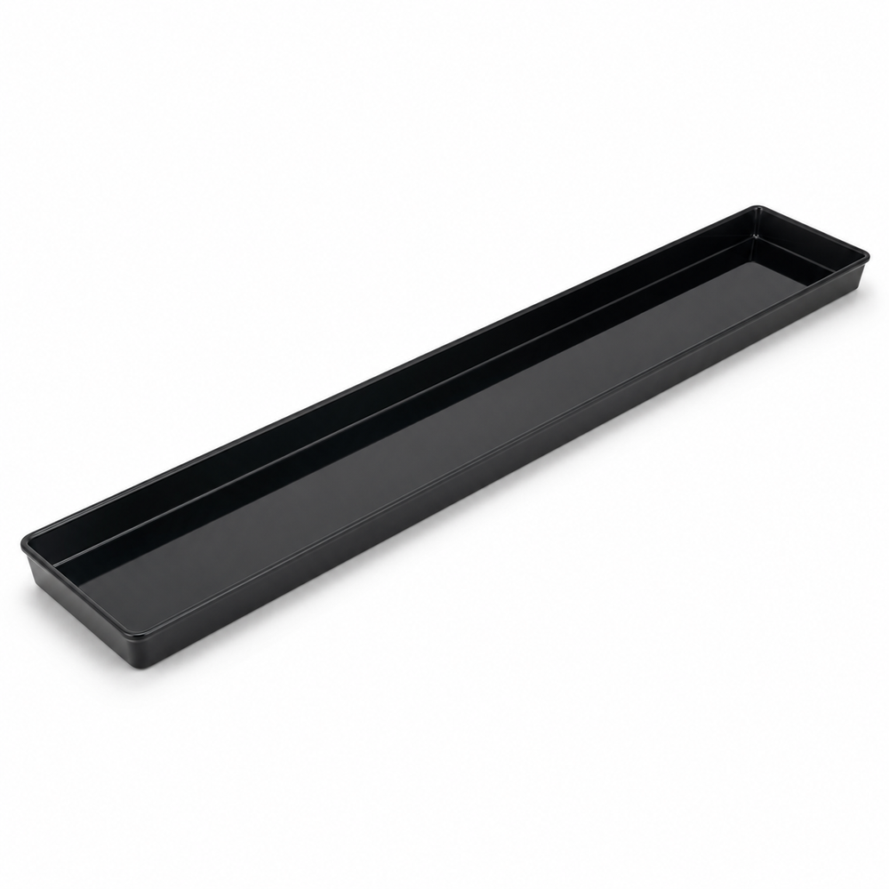Acrylic deli tray, black, 30 x 6.5 x 1 in