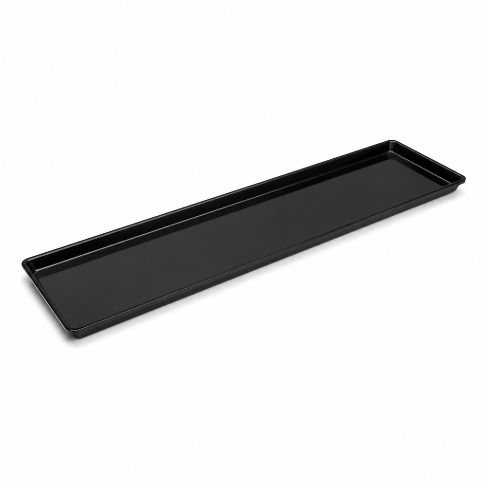 Acrylic deli tray, black, 10 x 30 x 1 in