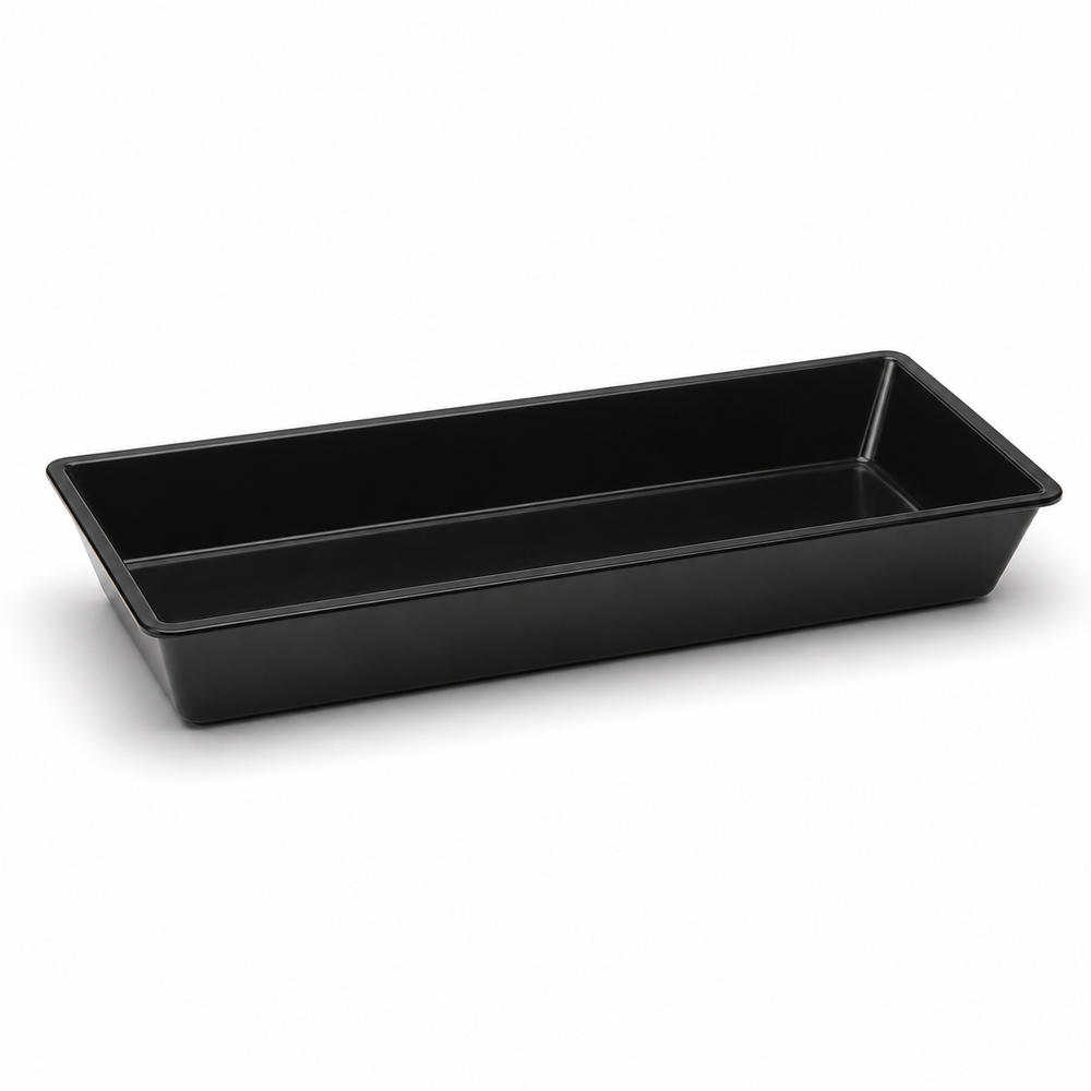 Acrylic deli tray, black, 6 x 15 x 2 in