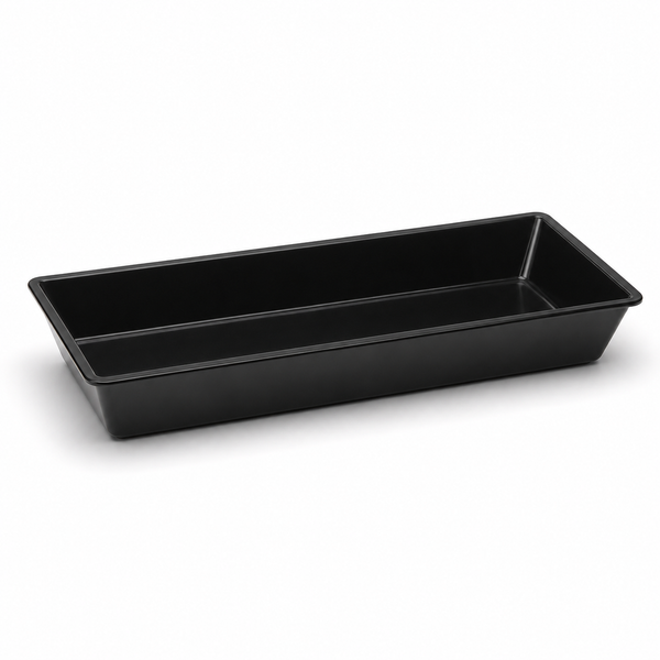 Acrylic deli tray, black, 6 x 15 x 2 in