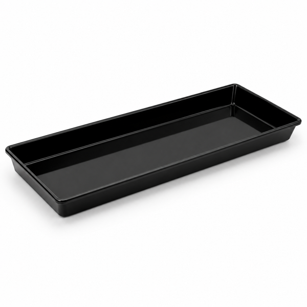 Acrylic deli tray, black, 10 x 24 x 2 in
