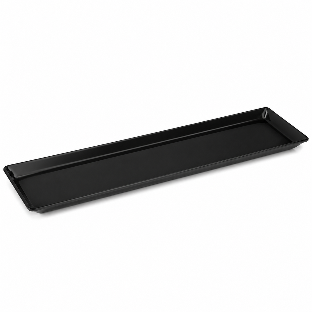 Acrylic deli tray, black, 6 x 24 x 1 in