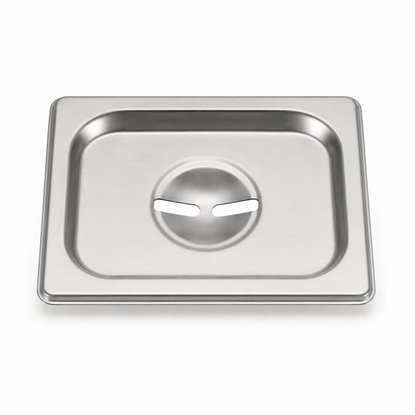 Stainless steel cover for 1/2 size stainless pan, 10 x 12 in, slotted