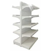 White Double Sided Gondola Supermarket Shelving HD-WA | SKU: SHF-HD-WAA