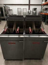 Double Vulcan LG500-2 Commercial Propane Gas Fryer – 2 Fryers – 140 lb Total Oil Capacity