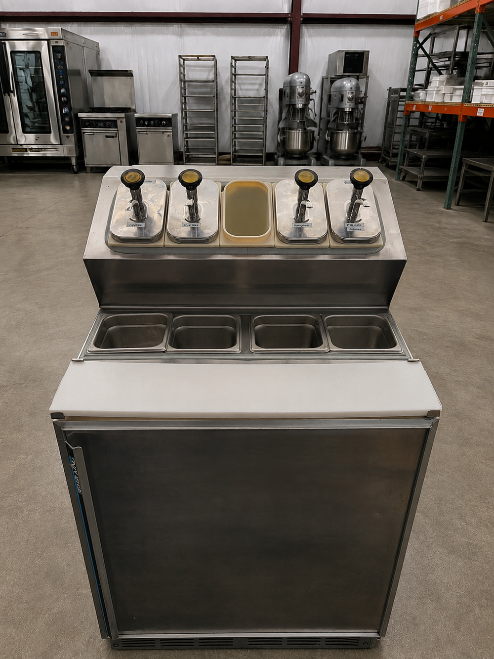Silver King SKF2 27” Stainless Steel Refrigerated Prep Counter – 1 Door with Condiment Pumps