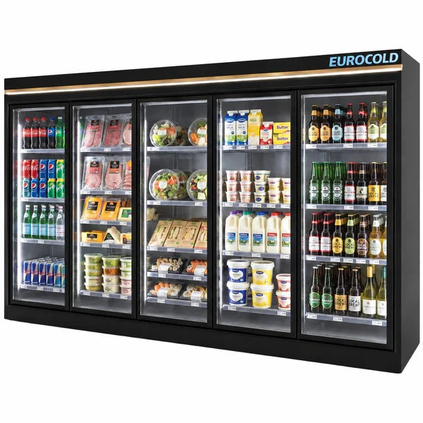 EuroCold 5 Glass Door Supermarket Cooler, Remote or Self Contain EUC-5 | SKU: CLR-EUC-5-5DR