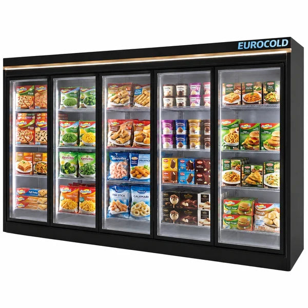 EuroCold 5 Glass Door Supermarket Freezer, Remote or Self Contain EUF-5 | SKU: FRZ-EUF-5-5DR