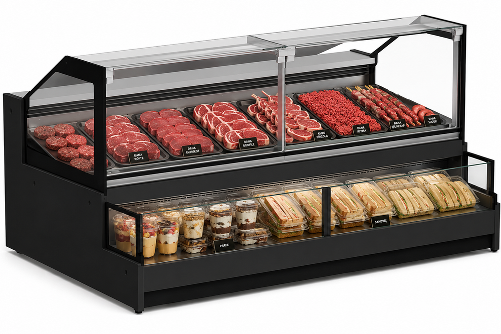 EuroCold 98" Meat and Deli Grab and Go Case Combined Serve + Self-Serve Remote Cooler DCCOQR-8 | SKU: CLR-DCCOQR-8