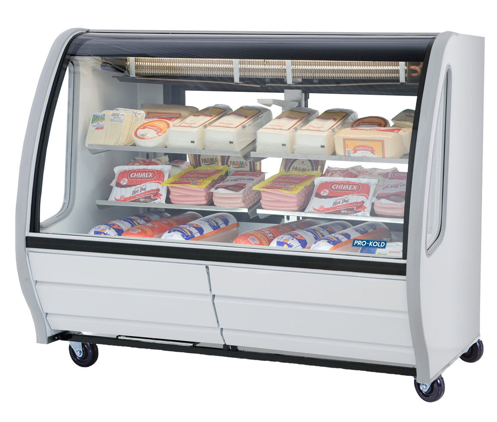 56" Pro-Kold Deli & Merchandise Display Case White 21 Cu.Ft. Capacity, DDC-60W | SKU: DSP-DDC-60W