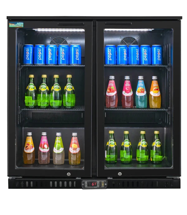 Alaska Line Glass Double Door Back Bar Cooler HIT-25S | SKU: CLR-HIT-25S