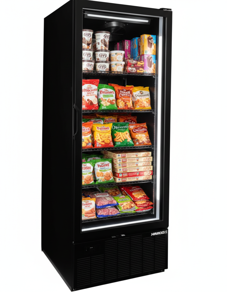 Habco Single Glass Swing Tall Door Merchandiser Freezer SF28HCBATDM | SKU: FRZ-SF28HCBATDM