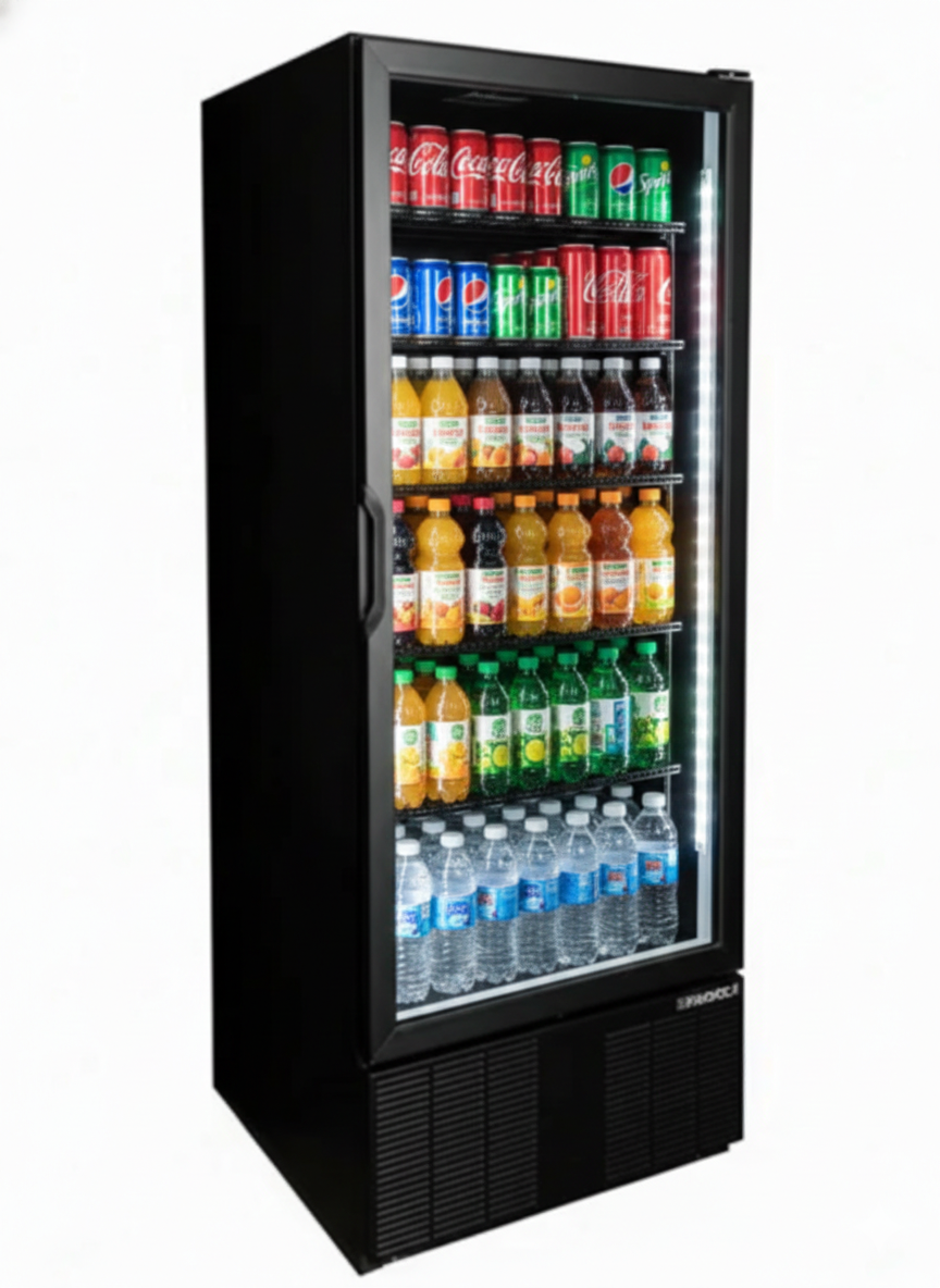 Habco ESM28HCTD-BLK 30" Wide 78" High 1 Swing Door Glass Refrigerator Merchandiser | SKU: CLR-ESM28HCTD-BLK