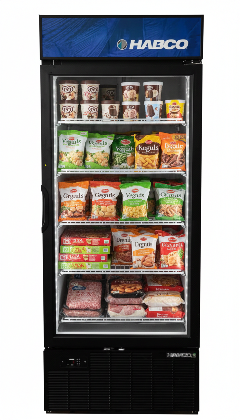 Habco 30.5" Bottom Mount One Glass Door Merchandising Freezer SF28HCBXM | SKU: FRZ-SF28HCBXM