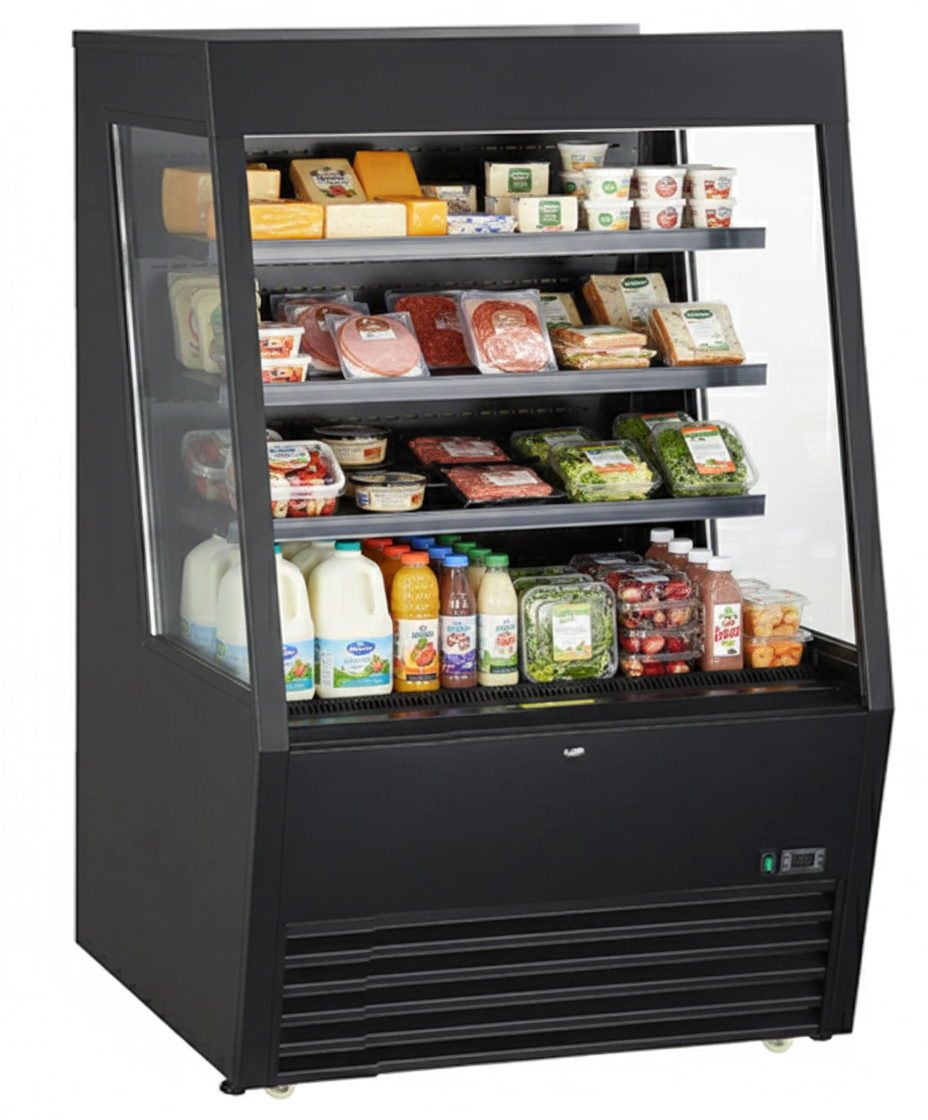 Kool-It 47.4" Grab and go Model Open Air Cooler 15.7 Cu. Ft. Capacity - KOM-48XBK | SKU: CLR-KOM-48XBK