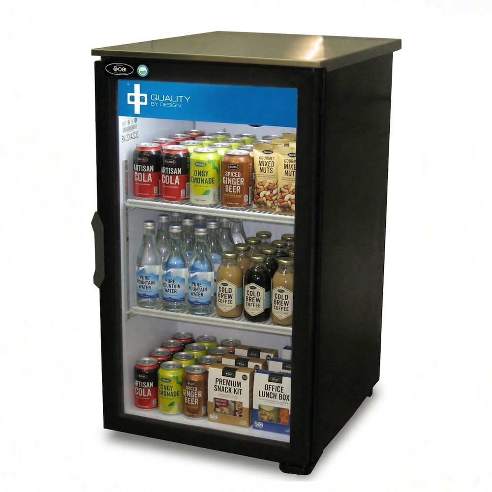 QBD 20.5" Single Glass Door Countertop Cooler w SS TOP + Shelf DC6LP-HC | SKU: CLR-DC6LP-HC