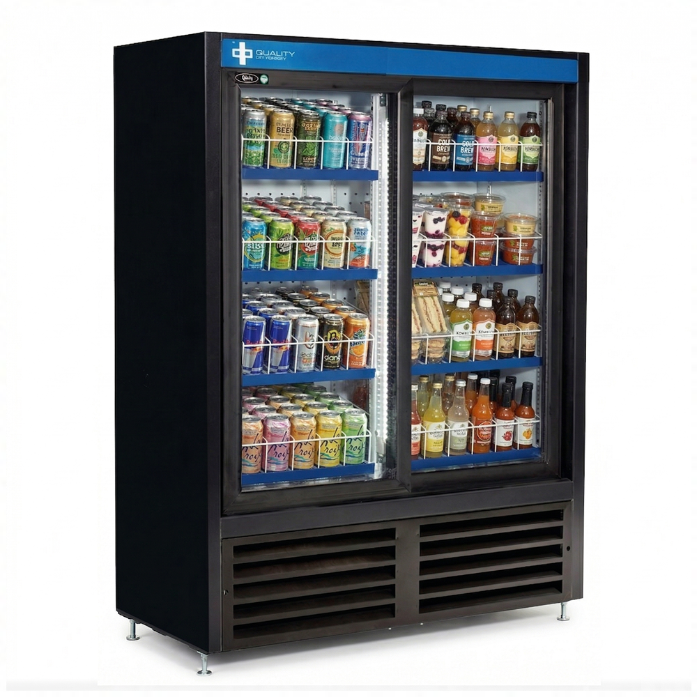 QBD 47" Double Glass Slide Door Cooler CD4160-HC | SKU: CLR-CD4160-HC