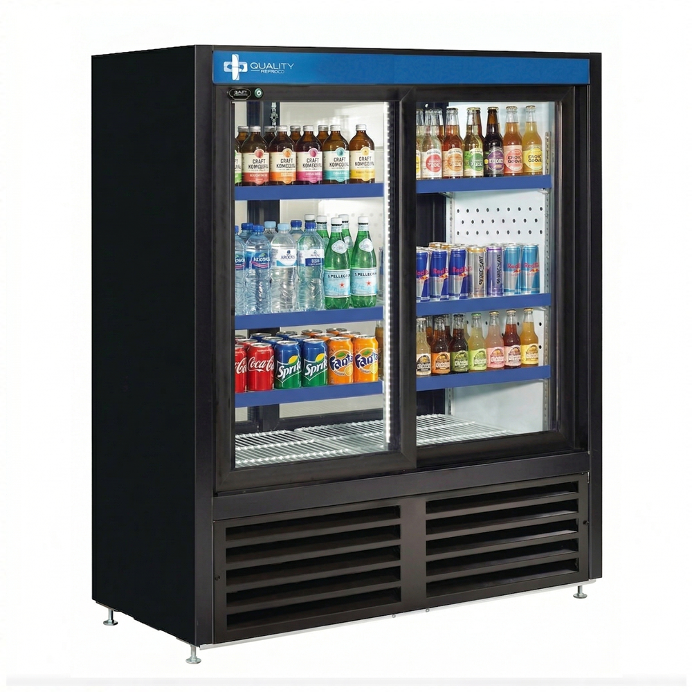 QBD 39.5" Double Glass Slide Door Cooler Pass Thru CD3354CPT-HC | SKU: CLR-CD3354CPT-HC