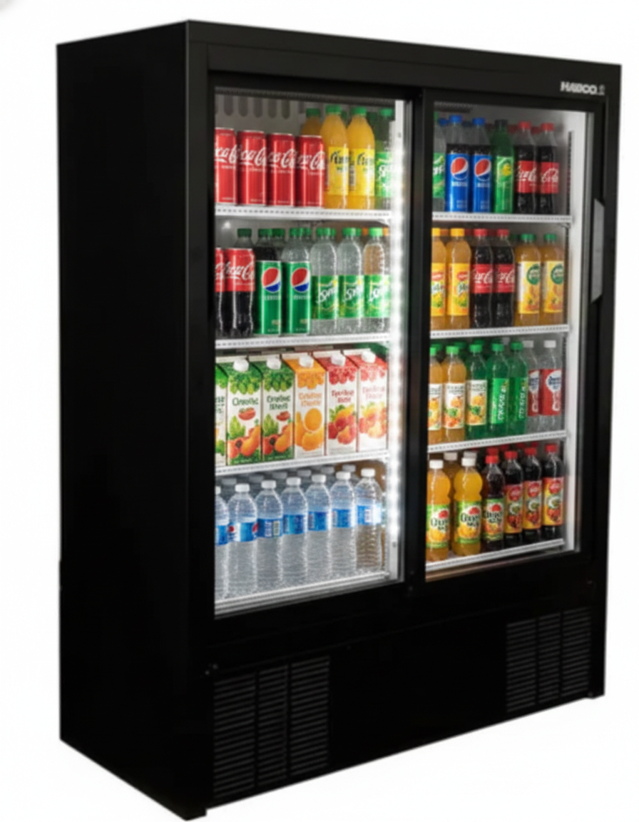Habco 47" 8-Shelf Double Sliding Door Merchandising Refrigerator ESM14SL60HC | SKU: CLR-ESM14SL60HC