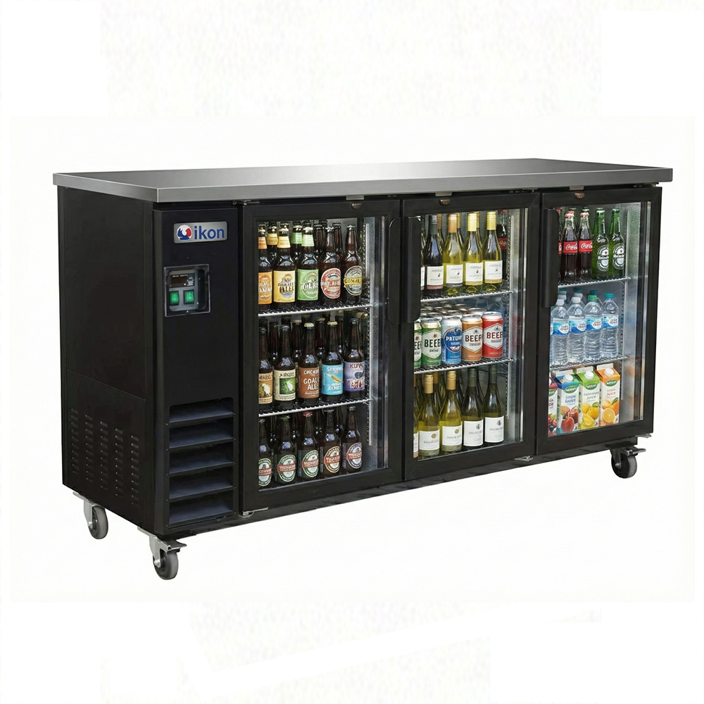 Ikon 73.1" Three Glass Door Bar Cooler - 20 Cu.Ft.,  IBB-73-3G-24 | SKU: CLR-IBB73-3G-24