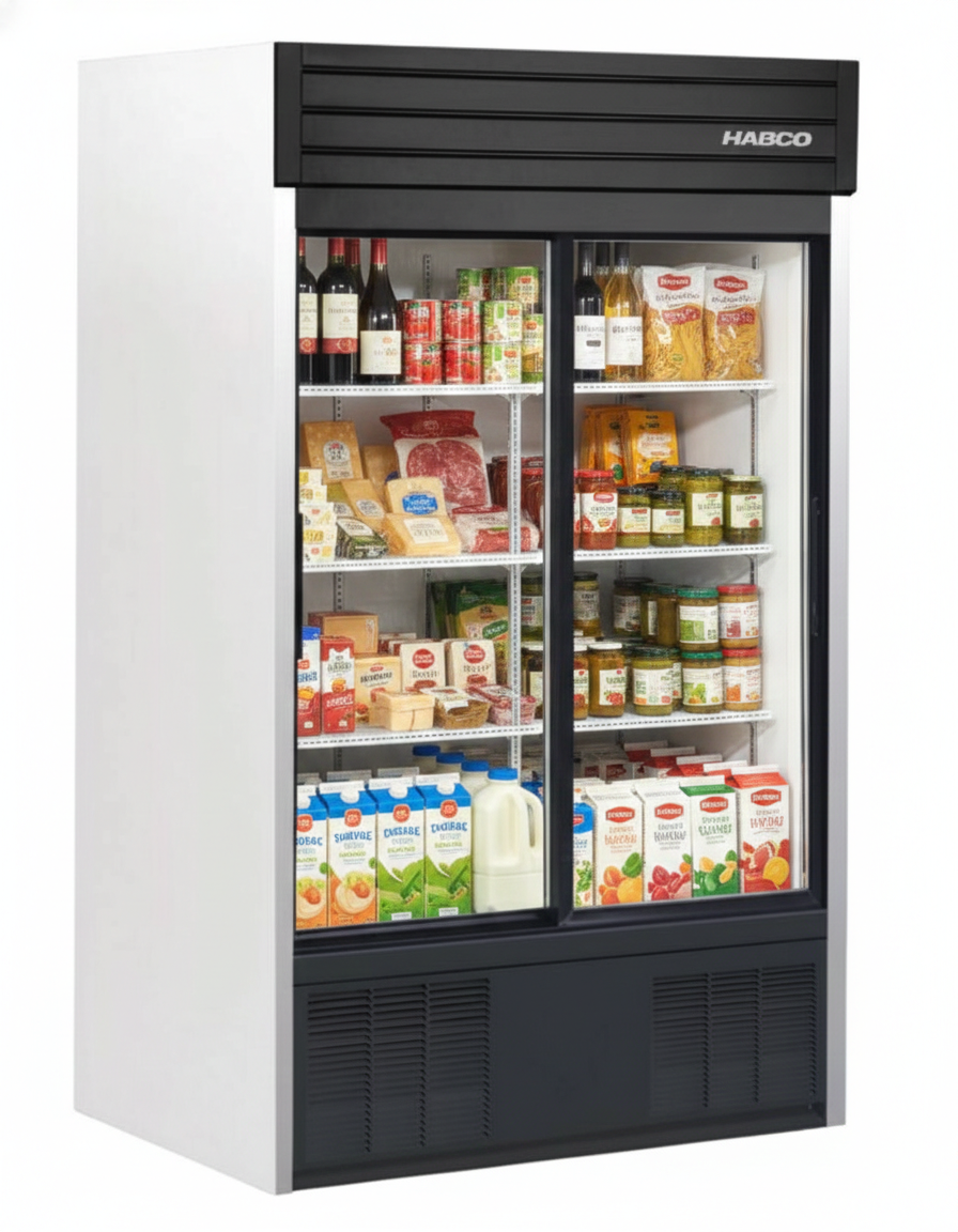 HABCO 47.5" Sliding Glass Door Refrigerator - 115V, 0.44HP SE42HC | SKU: CLR-SE42HC
