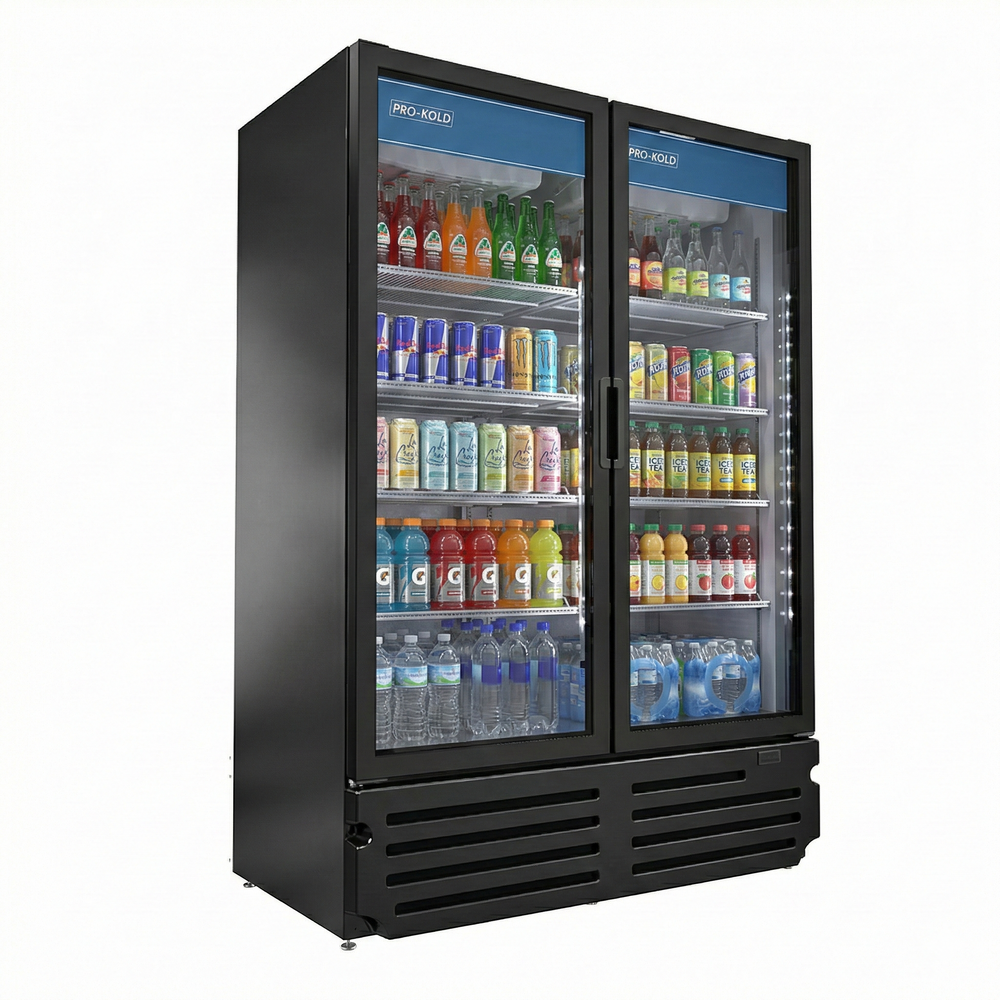 55'' Pro-Kold Double Glass Door Merchandise Cooler 41.6 Cu.Ft., VC-49 | SKU: CLR-VC-49