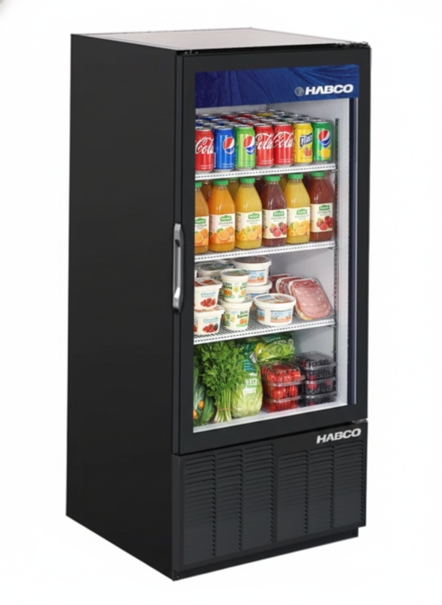 Habco 24" 3-Shelf Single Door Refrigerated Merchandiser ESM10HC | SKU: CLR-ESM10HC