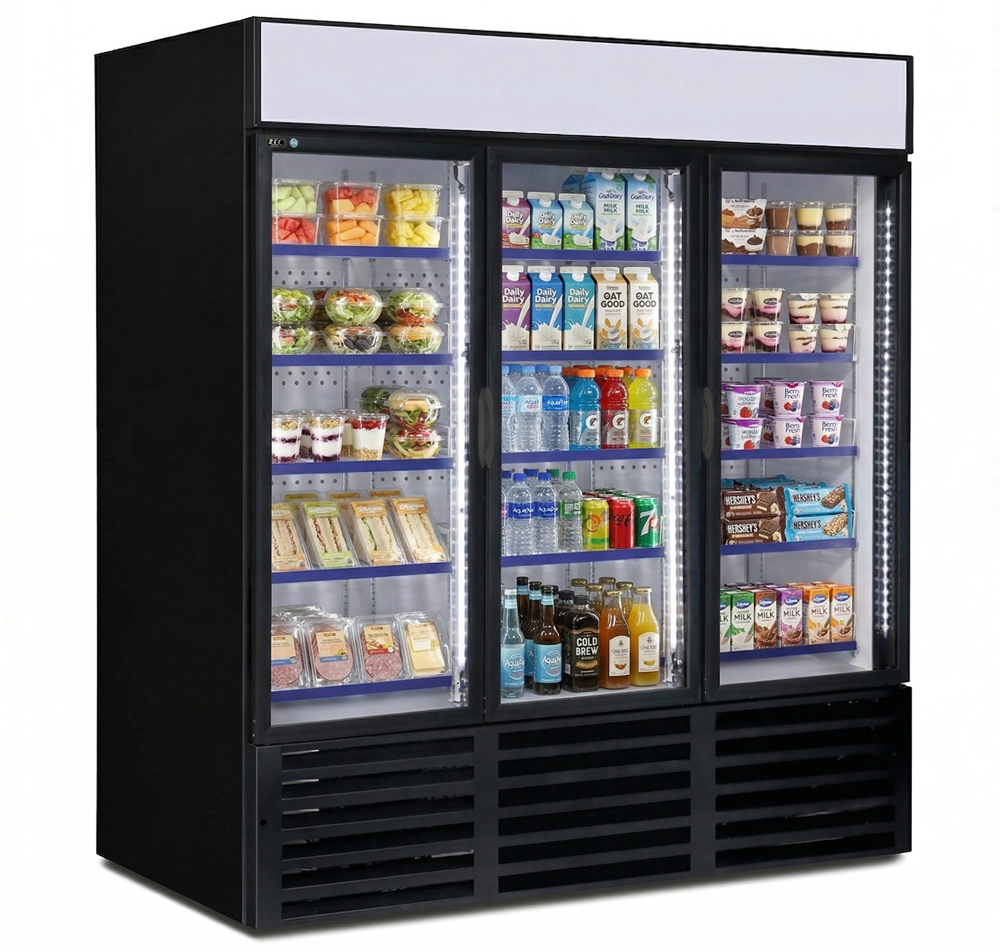 QBD 78.1" Triple Glass Slide Door Cooler CD69-HC | SKU: CLR-CD69-HC