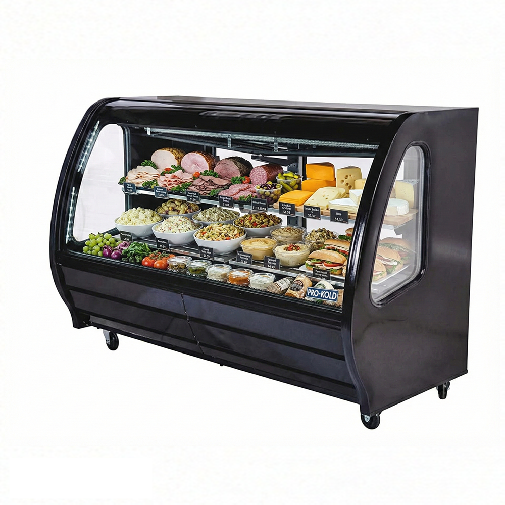 74'' Pro-Kold Deli Case Black 28 Cu.Ft - DDC-80B | SKU: PDC-DDC-80B